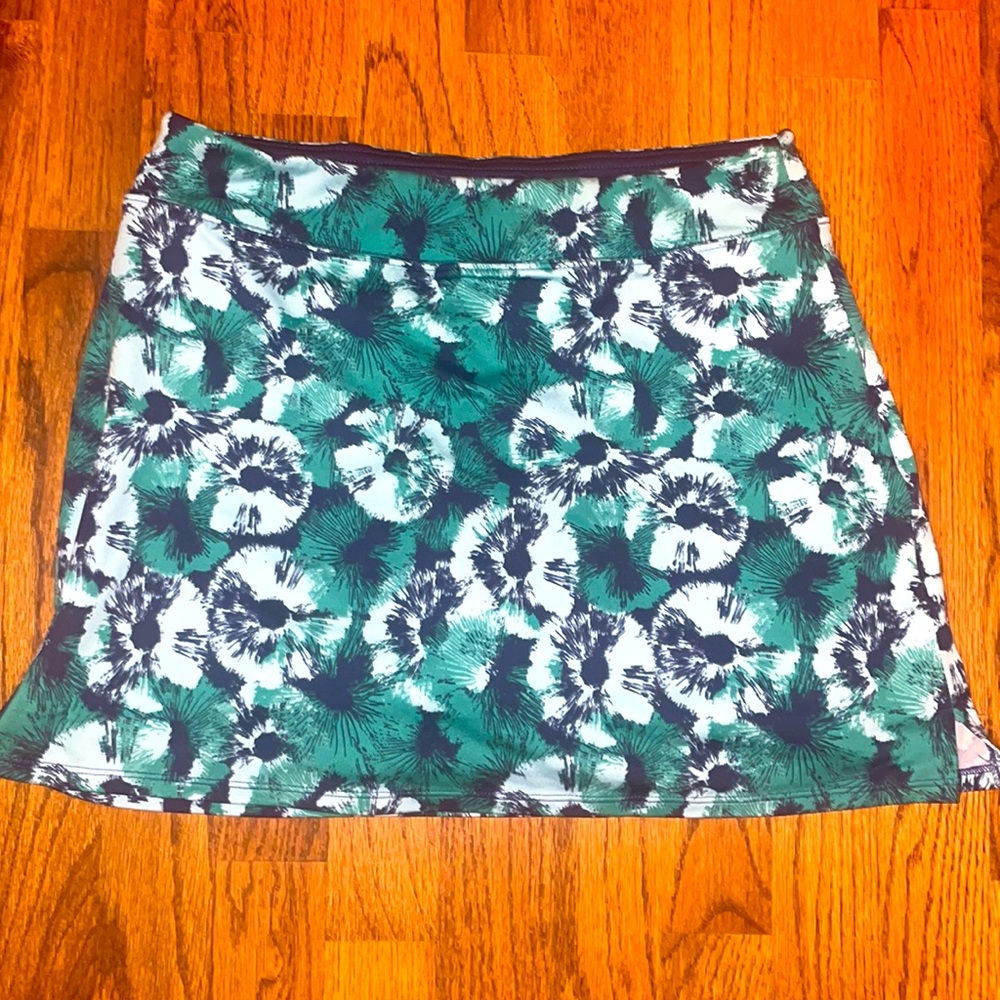 Tranquility by Colorado Clothing Green, White & Black Floral Skirt